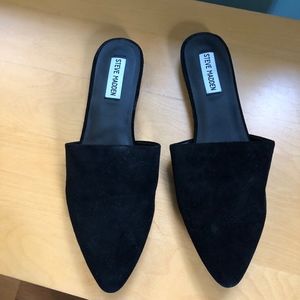 Steve Madden Black Suede Slide